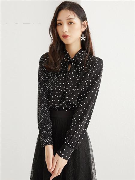 金苑女装2022秋冬季黑色衬衫