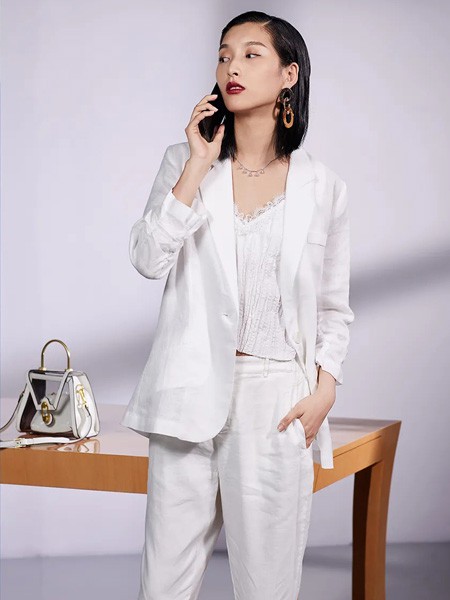 阁兰苏珊女装2023春夏季白色长裤