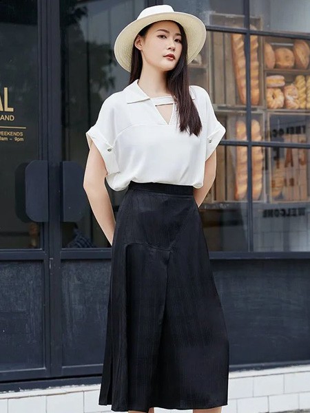 卡汶女装2023春夏季白色衬衫