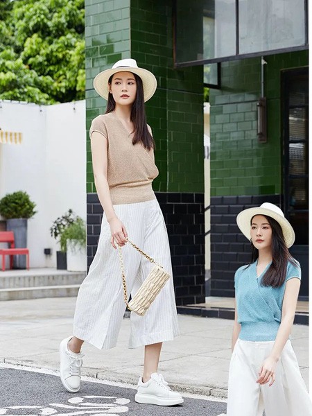 卡汶女装2023春夏季白色阔腿裤