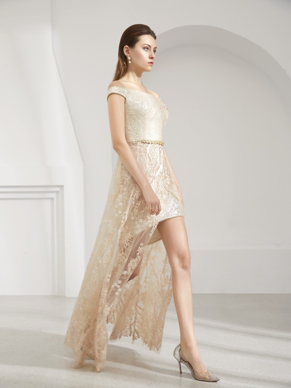 图案女装2023春夏季米色连衣裙