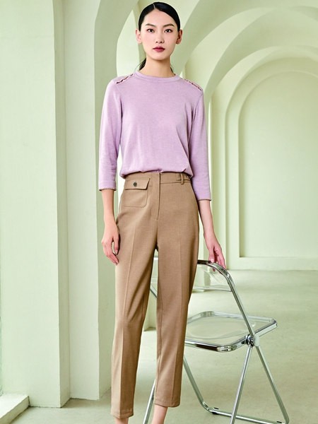 凡恩女装2023春夏季紫色针织衫