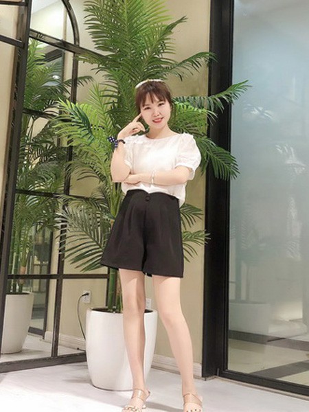 凡恩女装2023春夏季黑色短裤
