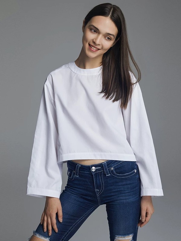 马艳丽2023春夏季白色T恤