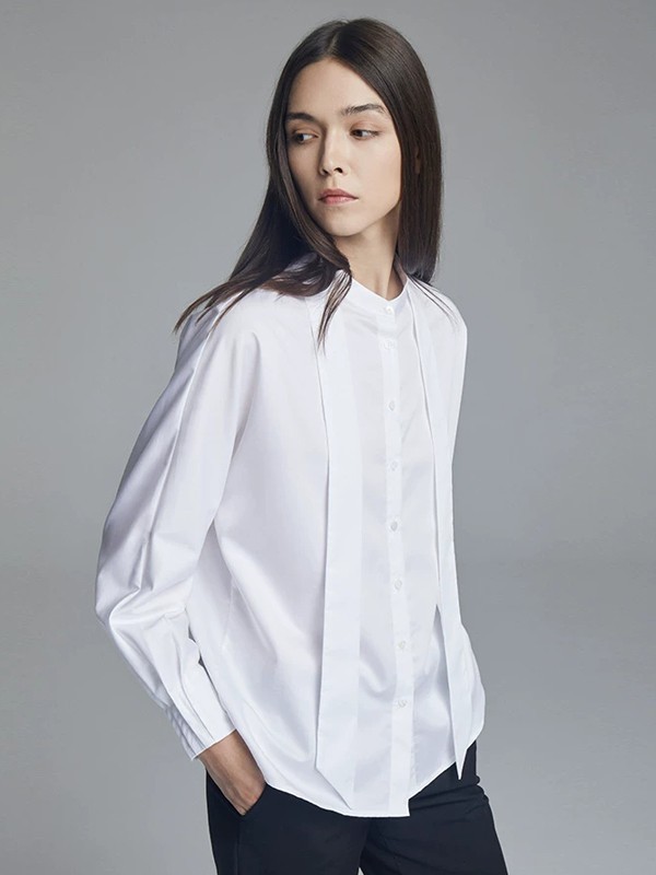 马艳丽2022春夏季白色衬衫