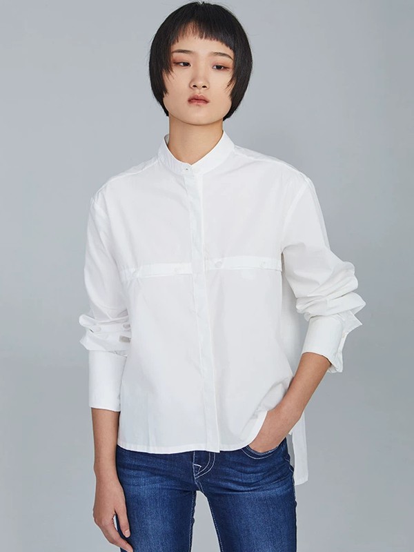 马艳丽2023春夏季白色衬衫