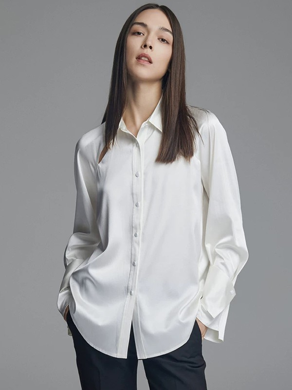 马艳丽2023春夏季白色衬衫