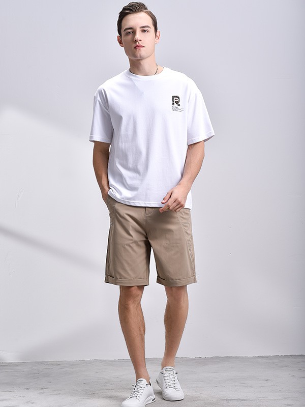 恩咖男装2023春夏季白色T恤