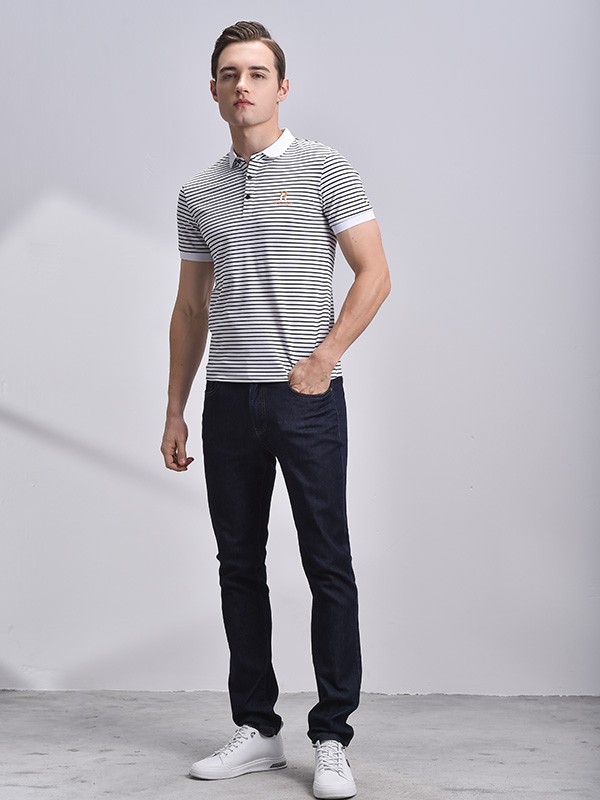 恩咖男装2023春夏季灰色polo衫