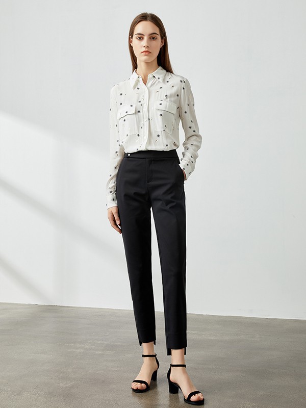 岁月如歌/艾诺丝雅诗女装2023春夏季白色衬衫