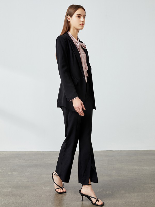 岁月如歌/艾诺丝雅诗女装2023春夏季黑色西装