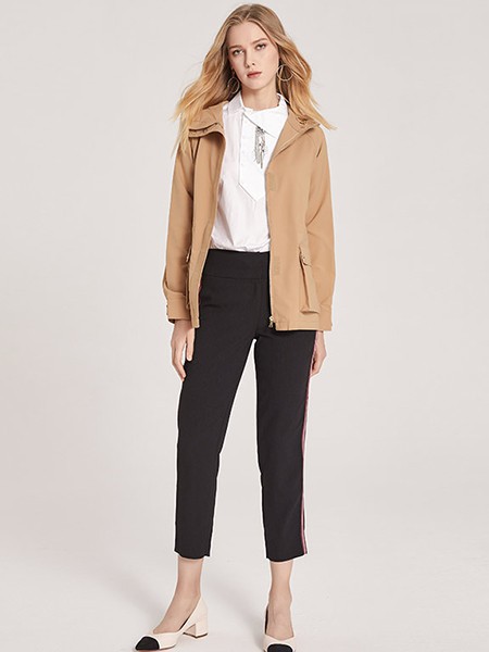 慕诗女装2023春夏季黑色长裤