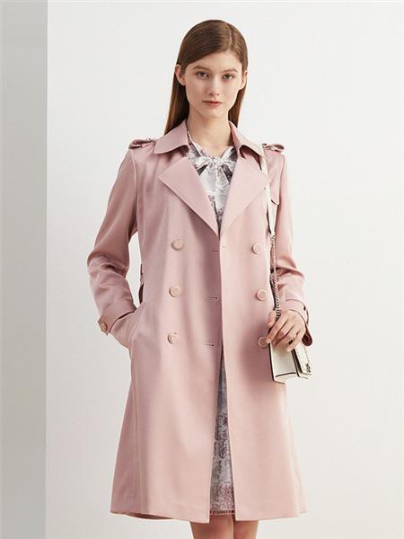 影儿时尚集团女装2023春夏季粉色连衣裙