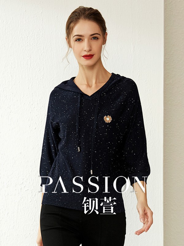 钡萱女装2022秋冬季黑色T恤