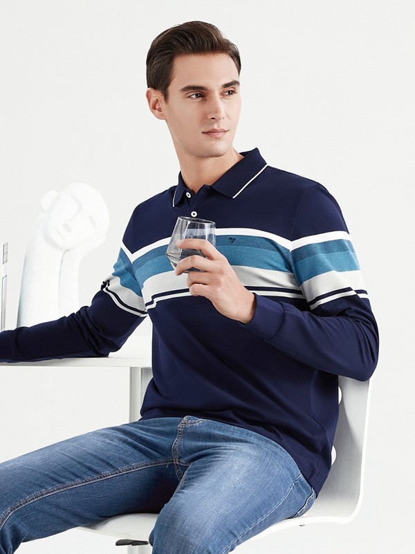 柒牌男装2023春夏季藏蓝色长裤