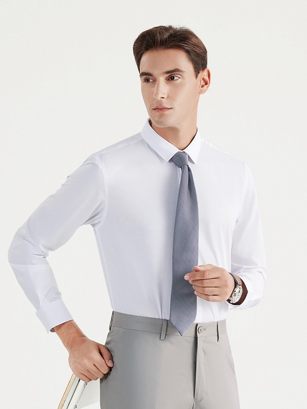 柒牌男装2023春夏季白色衬衫