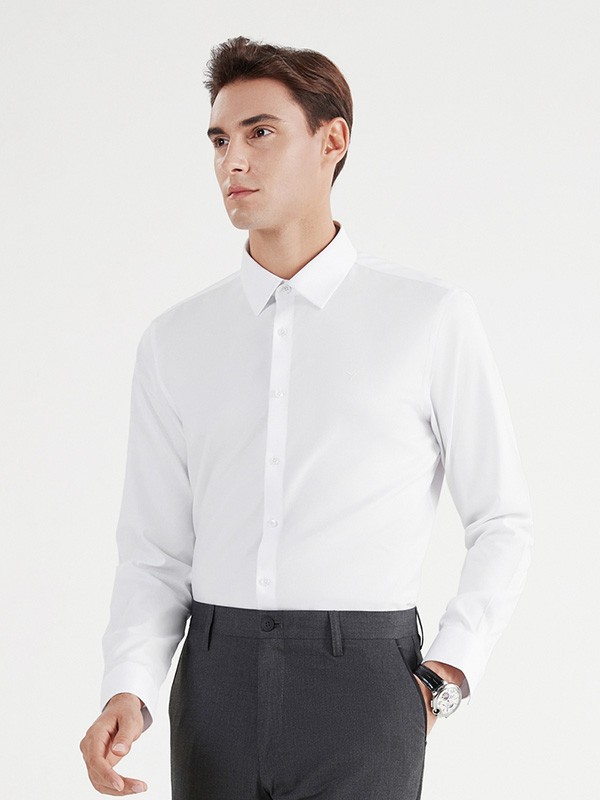 柒牌男装2023春夏季白色衬衫