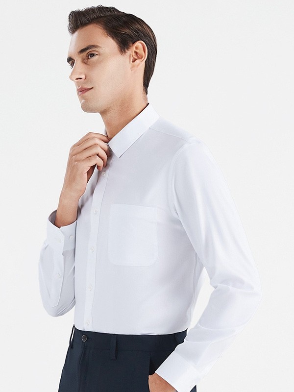 柒牌男装2023春夏季白色衬衫