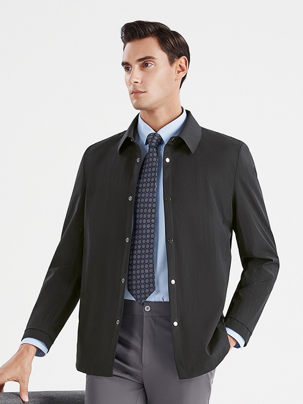 柒牌男装2023春夏季蓝色衬衫