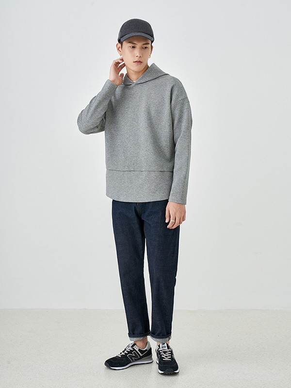 a.b.x男装2023春夏季灰色毛衣