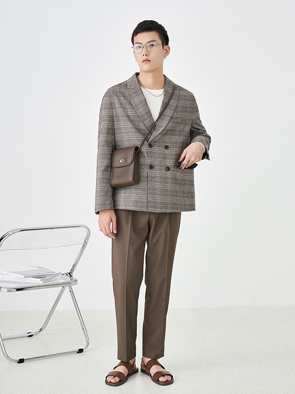 a.b.x男装2023春夏季棕色西装