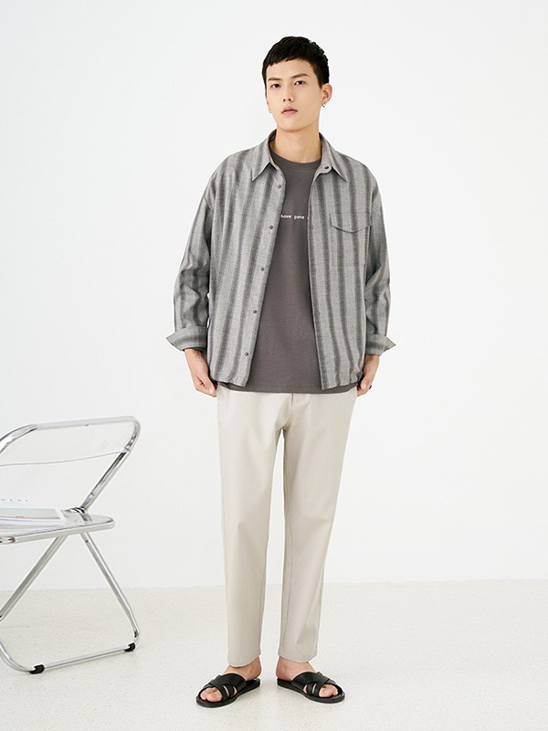 a.b.x男装2023春夏季白色长裤