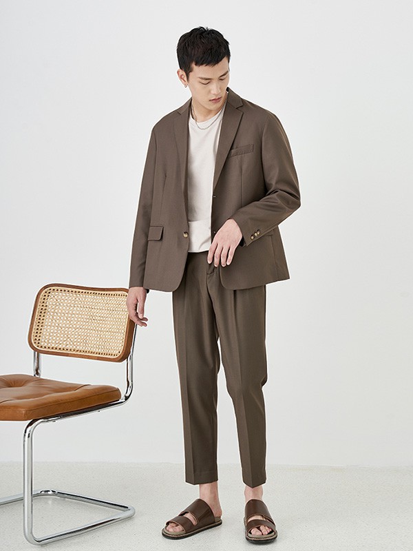a.b.x男装2023春夏季咖啡色西装