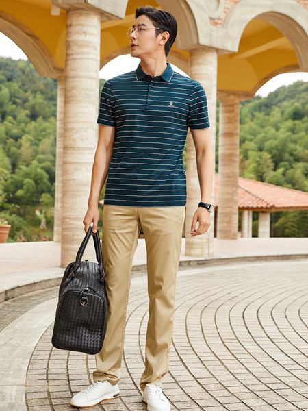 老爷车男装2023春夏季黄色长裤