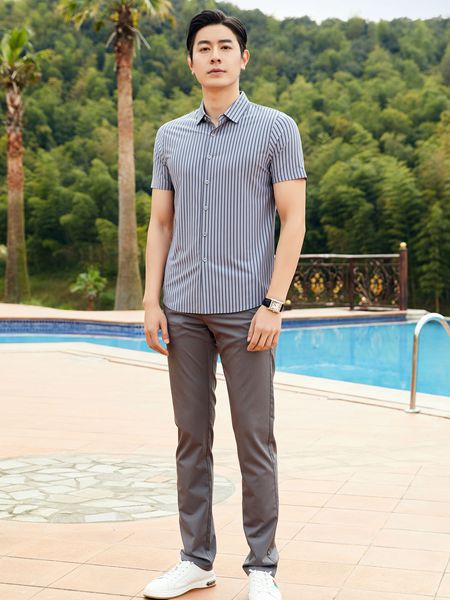 老爷车男装2023春夏季灰色polo衫