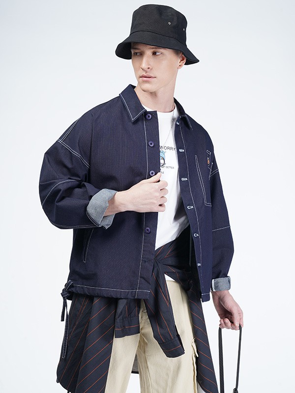 骆豪 男装2023春夏季白色T恤