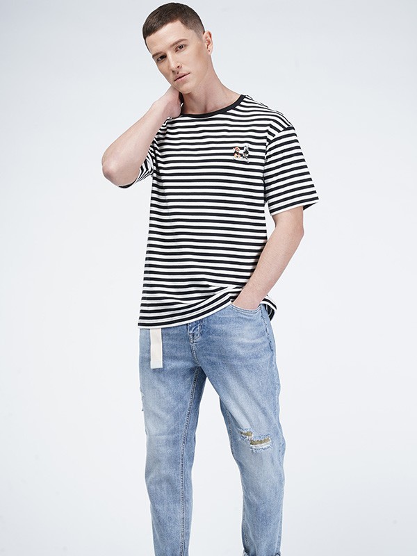 骆豪 男装2023春夏季白色T恤