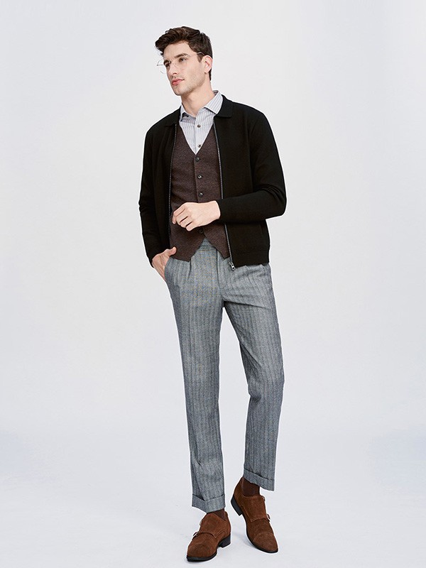 乔顿2022秋冬季灰色长裤