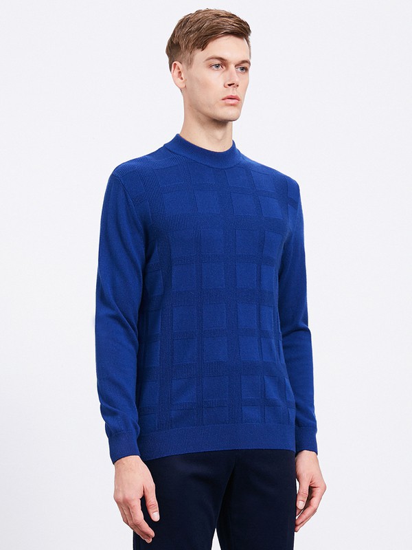 沙驰男装2022秋冬季藏蓝色毛衣