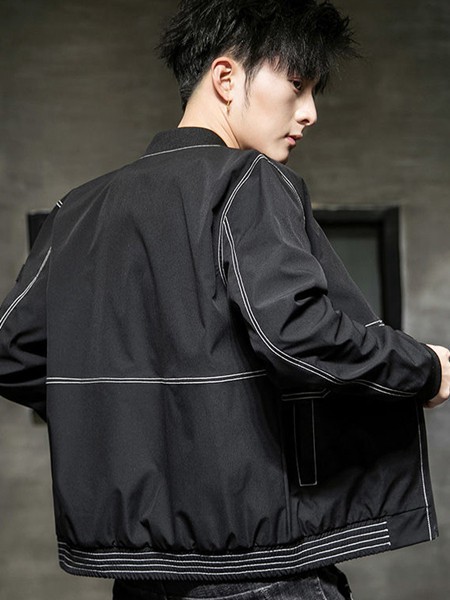 太子龙男装2023春夏季黑色外套