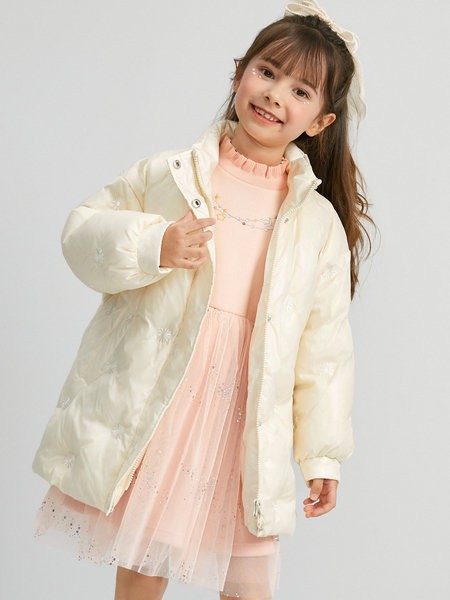 笛莎童装2023春夏季白色棉服