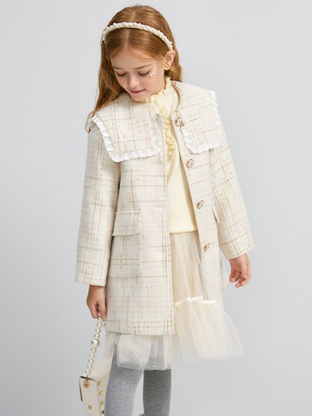 笛莎童装2023春夏季白色大衣