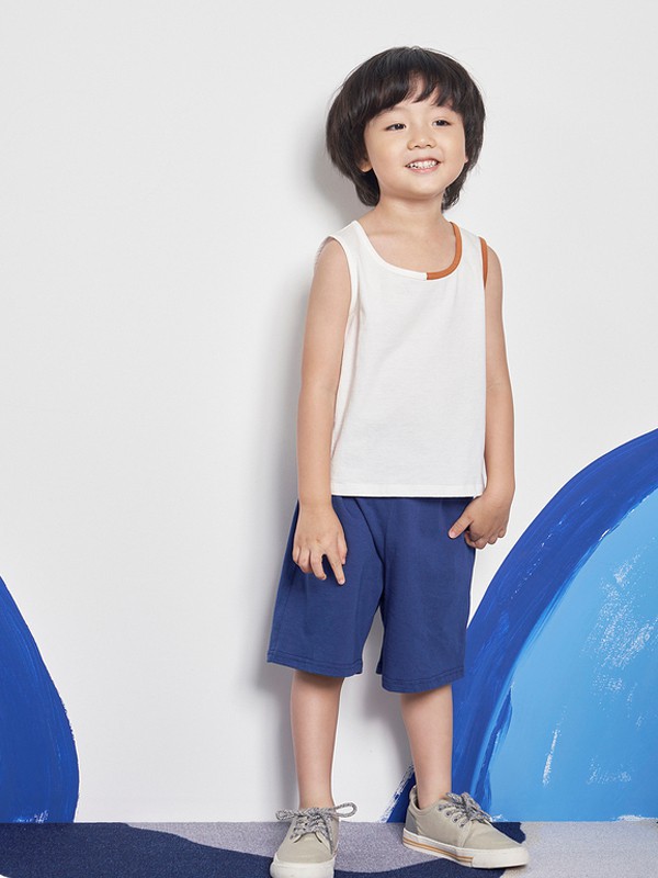 鄂尔多斯童装2023春夏季白色背心