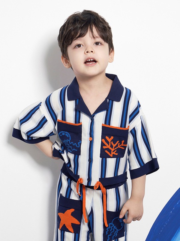 鄂尔多斯童装2023春夏季白色衬衫