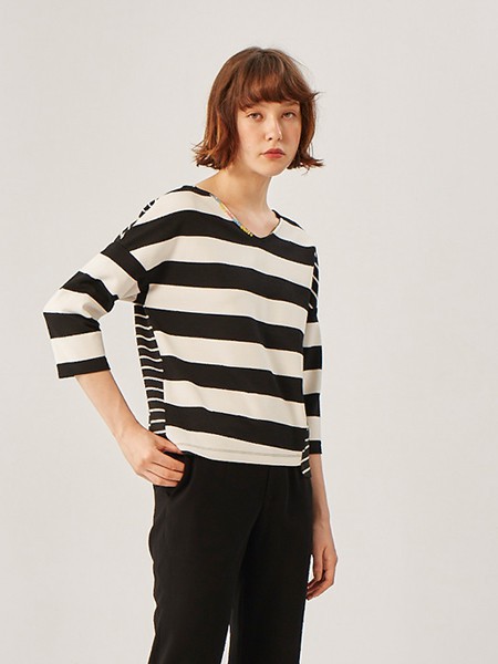 巧帛女装2023春夏季白色T恤