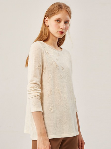 巧帛女装2023春夏季白色T恤