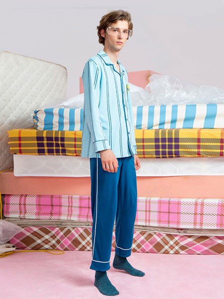 三耳兔内衣2023春夏季蓝色家居服