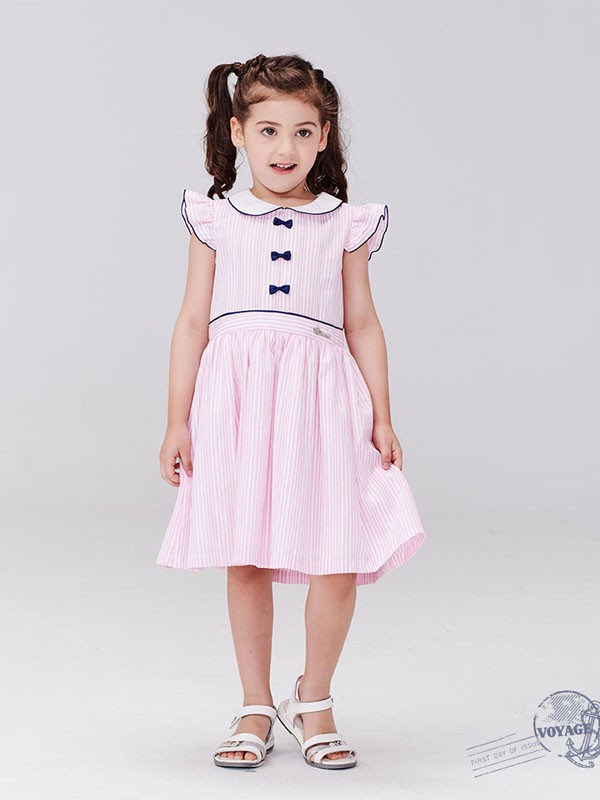常春藤童装2023春夏季粉色连衣裙