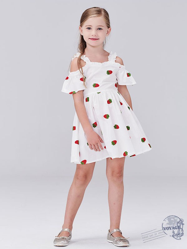 常春藤童装2023春夏季白色吊带裙