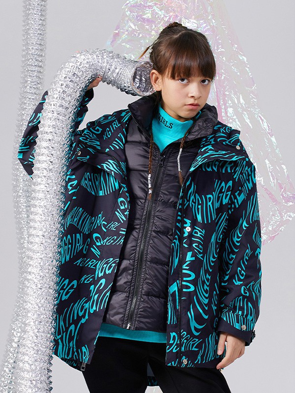 今童王童装2022秋冬季黑色棉服
