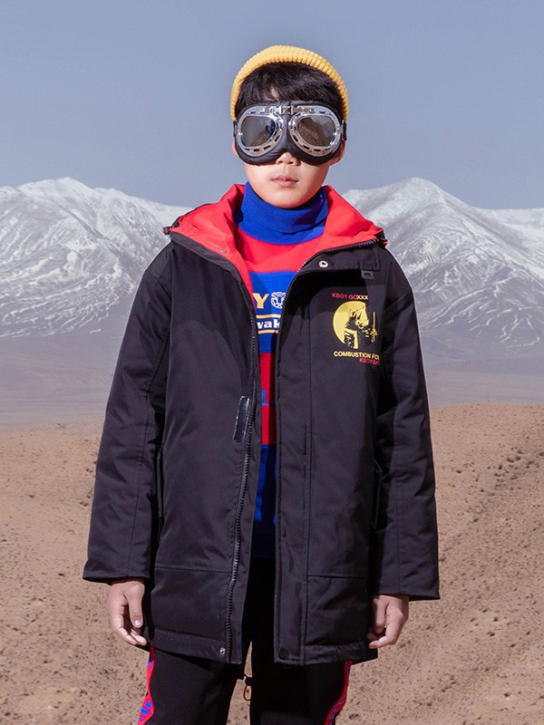 今童王童装2022秋冬季黑色棉服