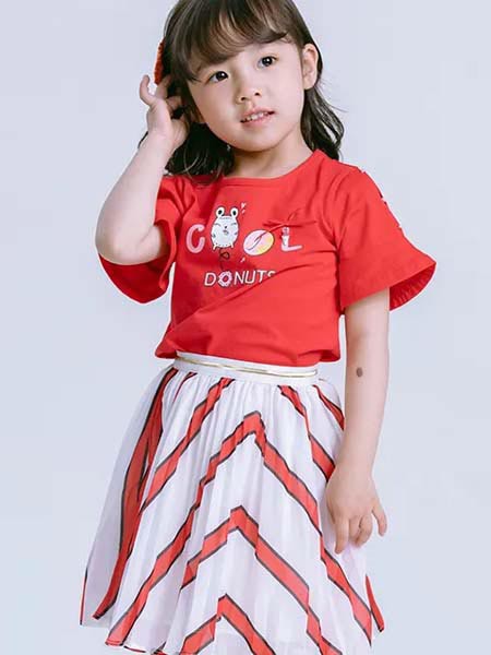 力果童装2023春夏季白色半身裙