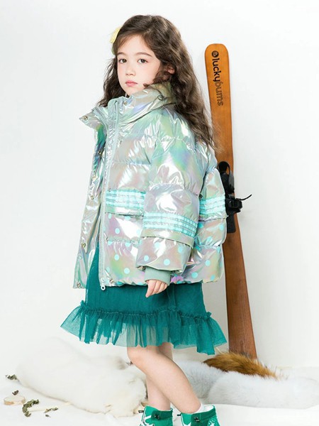 时尚小鱼童装2022秋冬季绿色棉服