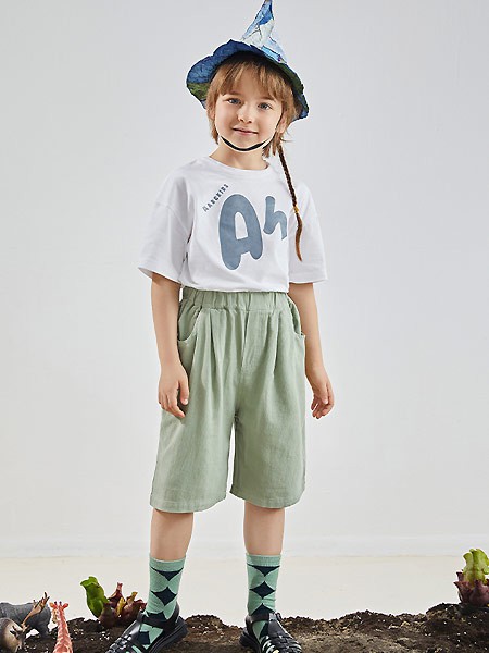 ABCKIDS童装2023春夏季白色T恤