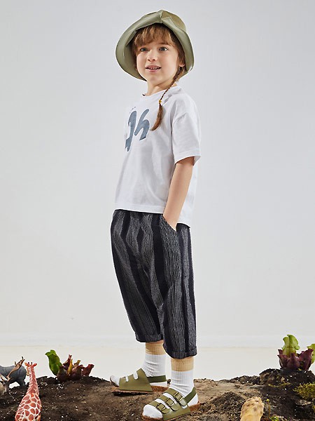 ABCKIDS童装2023春夏季白色T恤