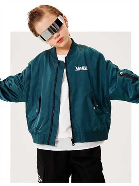 ABCKIDS童装2023春夏季墨绿色外套